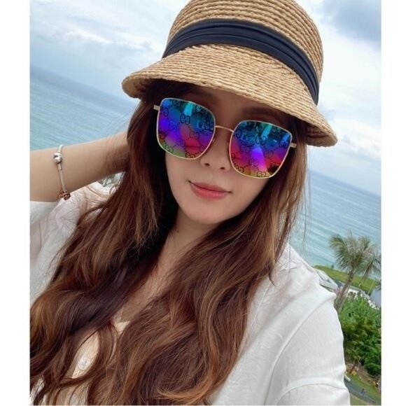 New Authentic GUCCI Multicolor Square Ladies Sunglasses GG0802S 004 57 main image 14
